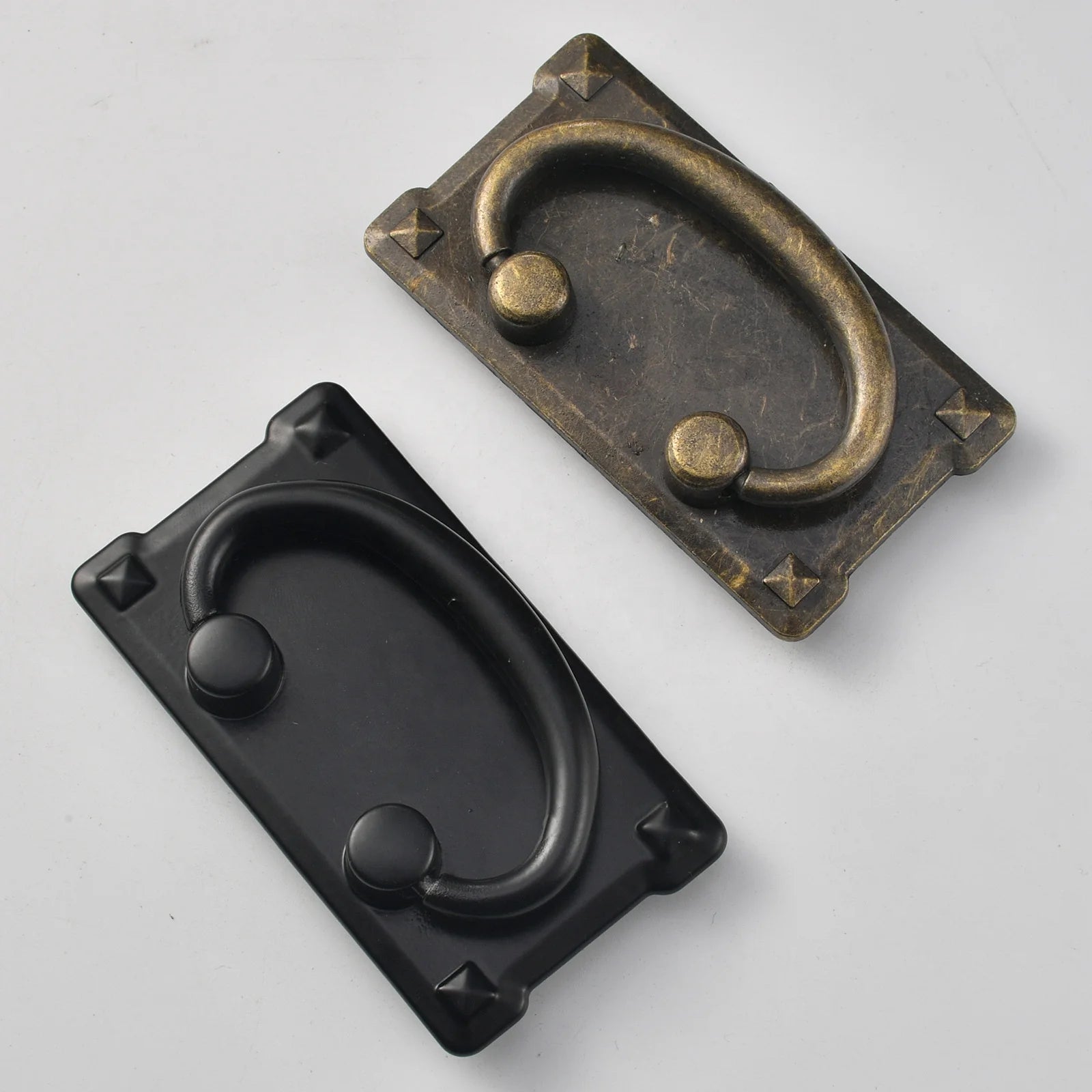 Luxury Antique Traditional Furniture Handle Zinc Alloy Electroplated Square Long Strip for Cabinets Drawers Bedroom Bathroom