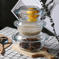 Safe High Borosilicate Glass Bakeware Pot Cookware Casserole Clear Glass Cooking Pot Custom Glass Casserole with Lid
