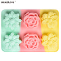 SILIKOLOVE Factory 6 Cavity Flower Shape Cake Maker LFGB Platinum Non Stick BPA Free DIY Silicone Mousse Cake Molds