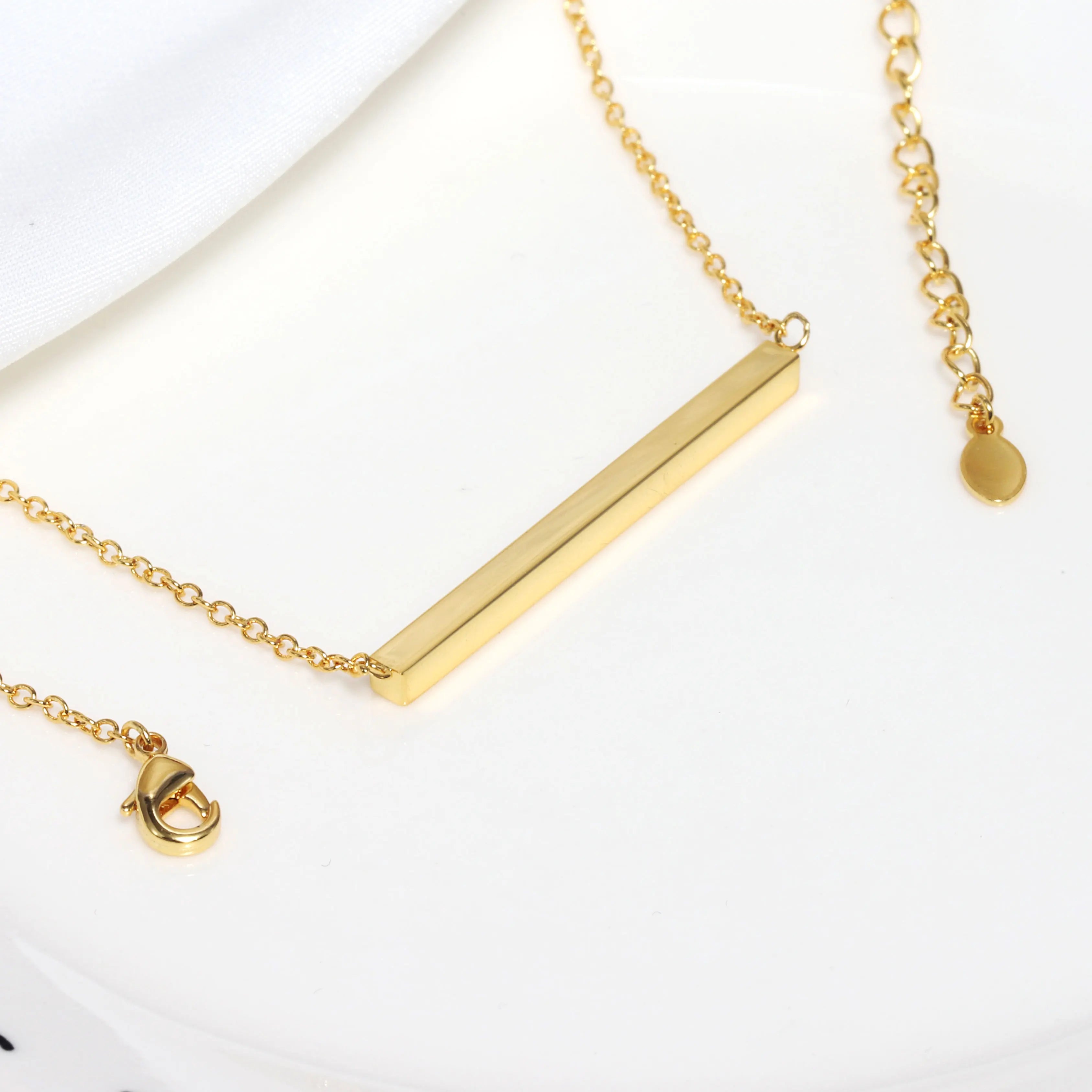 C1JX Abiding Famous Brands Personalised Designer Bullion Designs 925 Sterling Silver Gold Plated Women Jewelry Necklace