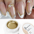 1JAR High Gloss Metallic Painting Gel Chrome Gold Silver Mirror Effect Nail Polish Super Bright Drawing Lines French Nail Gel 5g