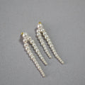 2024 New French Elegant Long Pearl Earrings 925 Sterling Silver Needle Pearls Line Drop Earrings for Women 6cm
