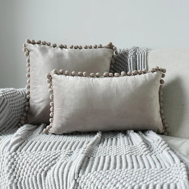 Xinlan Decorative Soft Velvet Solid Plain Large Sofa Cushion Cover Living Room Bedroom Hotel Car Cushion Cover