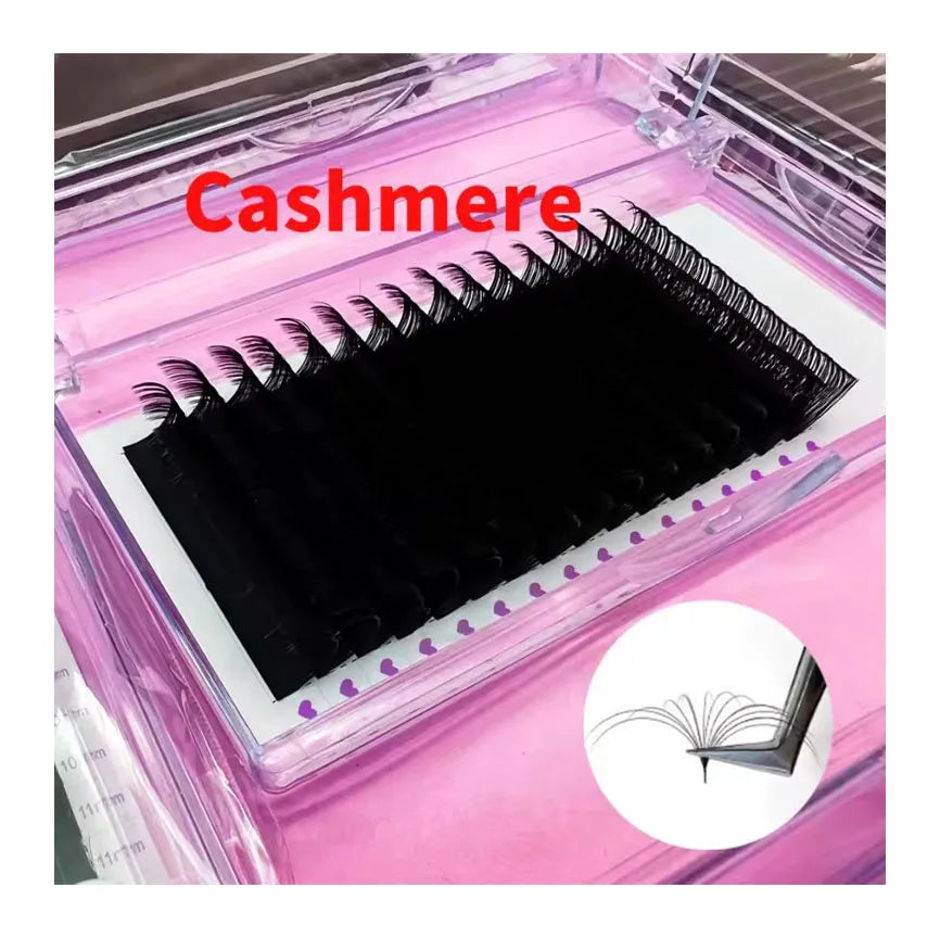 Cashmere Faux Mink Dark Lash Extension Wholesale Individual Volume Long Soft Silk Mink Eyelash Extension Trays