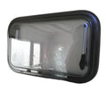 387x336mm OEM Round Corner Camper Window Double Glazing Gray Glass ABS Frame
