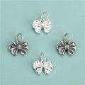 Hot Sale Antique Silver Bow Charms 925 Sterling Silver Bowknot Pendant for Diy Jewelry Making Supplies