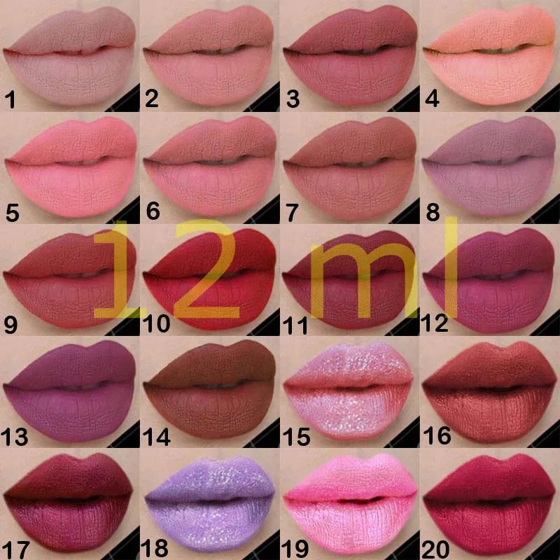 New Style 20 Color Thread Tube Radish Head Matte Metal Pearlescent Lip Gloss Lipstick MegaBDM