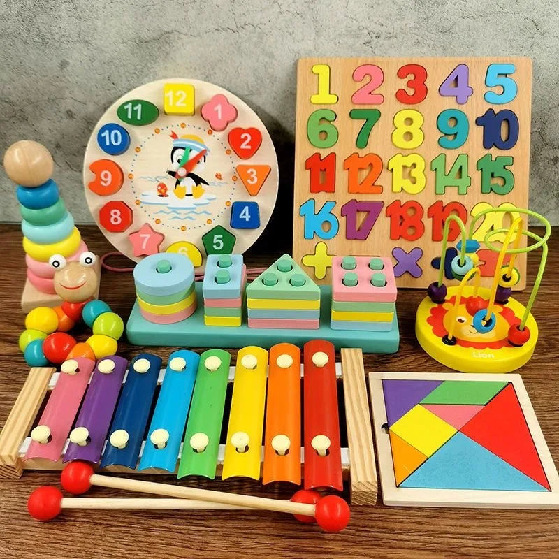 Wholesale Custom Brain Teasers Toy 3D Game Wooden Blocks Puzzle Children Wooden Educational Wooden Puzzle for Toddler