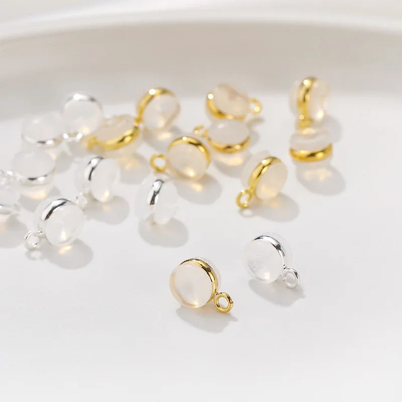 White Silicone Plastic Ear Pad Ear Back Metal Stud Soft Rubber Prevent Allergy Round Earring Backs with Loop