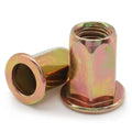 Factory Stock Carbon Steel  Rivet Nut with Large Flange Half Hex Body Zinc Plated M3 M5 M12 Plain Finish ISO Standard M4 M8