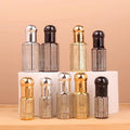 In Stock 3ml Essential Oil Roller Bottles 6ml 12ml Black Golden Silver Color Perfume Glass Roll on Bottle