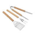 Factory Wholesale Price Extra Long 3 Pieces BBQ Tool Set Barbecue Utensil Tools with Wooden Handle