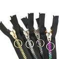 Fashion Brand Coat Case and Bag Stock 8# Resin Triangle Teeth Zipper Resin Gilded Rainbow Multi-color Zipper