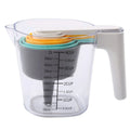 Top-selling Eco-Friendly 9-Piece Stackable Transparent Plastic Measuring Cups Spoons Set with Angled Scale for Kitchen Baking 1L
