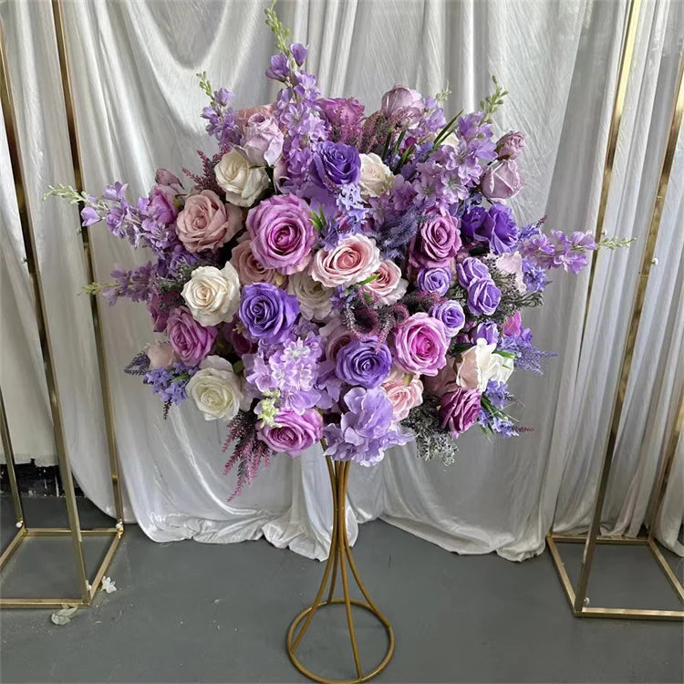 Customized Luxury Large Artificial Purple Pink Wedding Flower Ball Centerpiece for Christmas Table Decoration