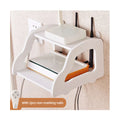 Punch-Free Wall-Mounted WiFi Router Rack Living TV Set-Top Box Decorative Plug-In Board Storage Shelf Office Party Christmas