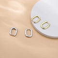 Geometric Square Shape 18K Gold Plated Small Huggie Earings 925 Sterling Silver Hoops Earrings Fashion Jewelry for Women