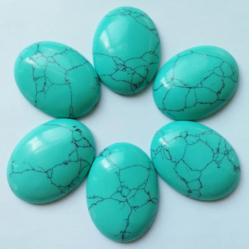 Oval Cabochon 30*40mm Loose Gemstone Stone Pocket Gemstone Crystal Carfts Blue Turquoise Cabochon Crafts