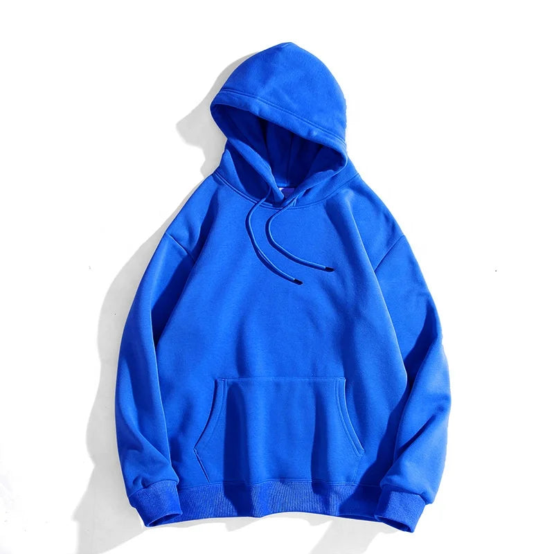 2025 Royal Blue 360gsm Plus Size Men's Hoodies Sweatshirts Quality Oversize Hoodie Custom Design Retro 360 Gsm Hoodies