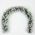 Wholesale Eco-Friendly Fashionable Popular Handicraft 270cm Circle Velvet Christmas Wreath Vine Red Berries Pinecones