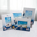 Factory Wholesale 7 Inch 6 Inch Marine Shell Wood Frame Home Decoration Photo Frame Gift