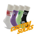 FREE DESIGN & MOCKUP Custom Logo Athletic Unisex Sock Made Your Own Logo Sport Sox Customized Cotton Crew Sock