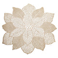 Red Gold Hollow Kitchen Dining Table Simulation Plant Lotus Flower PVC Table Placemat Mat Decorative Pad Coasters Home Decor