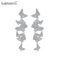 LUOTEEMI Earring Luxury 2026 Tiny Zircon 5A CZLong Cubic Zirconia Bohemian Fashion Earing Butterfly