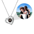 Personalized Sterling Silver Zirconia Heart Shape Photo Projection Necklace