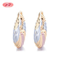 Hengdian Jewelry Hoop Earrings Exquisite Wholesale Fashion Piece Oil Drop Copper Alloy 18K Gold-Plated Zircon for Women Jewelry