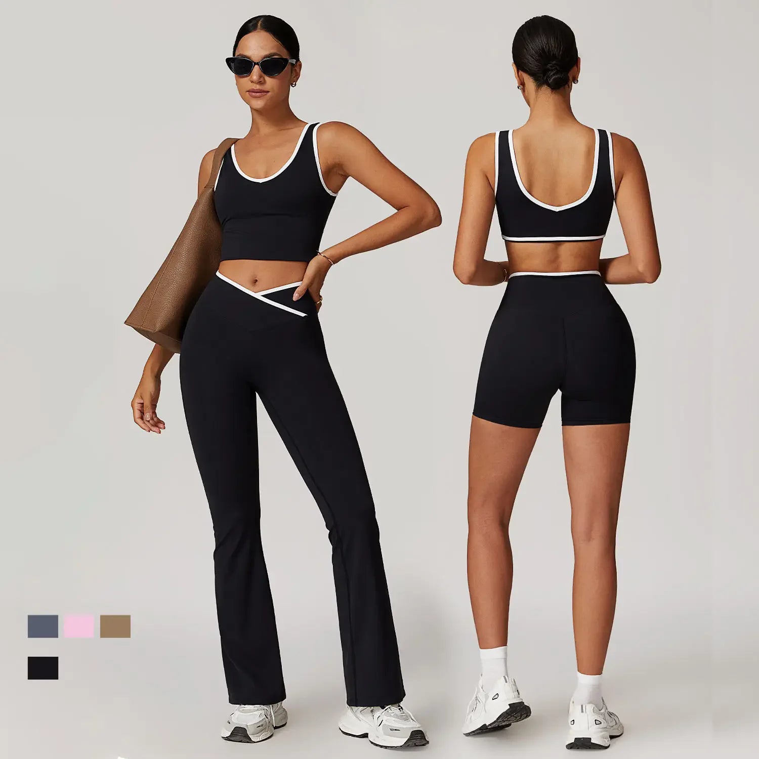 Custom Logo Cross High Waist Women'S Activewear Suits Sport Gym Athletic Fitness Workout Gym Yoga Sets
