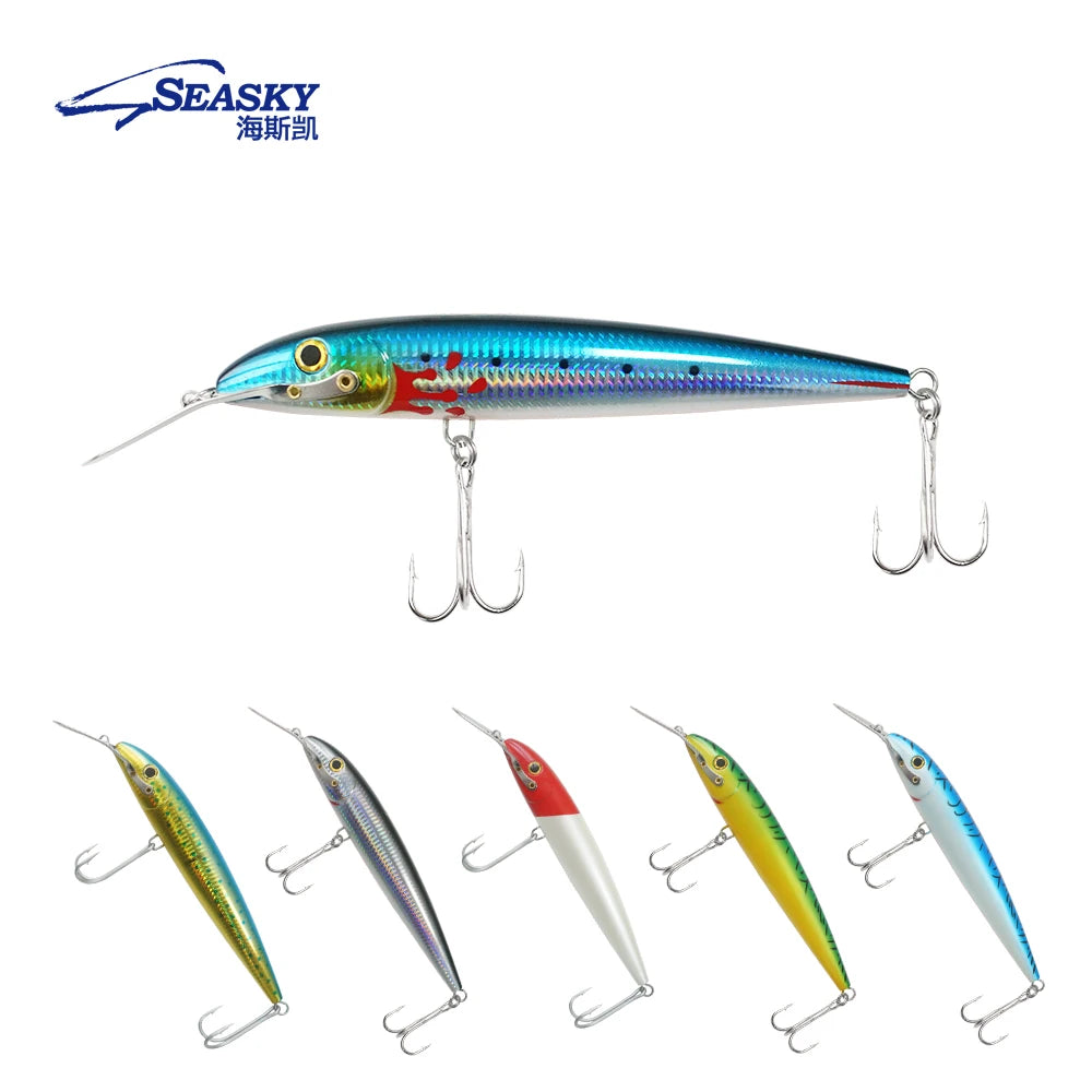 SEASKY 80g Wholesale Hard ABS Plastic Floating Minnow Lure  Artificial Fishing Bait Wobbler  Lures 4-6meter