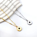 Fashion Necklace Jewelry Waterproof Stainless Steel 18k Gold Plated Black Zirconia Set Pendant Necklace for Woman