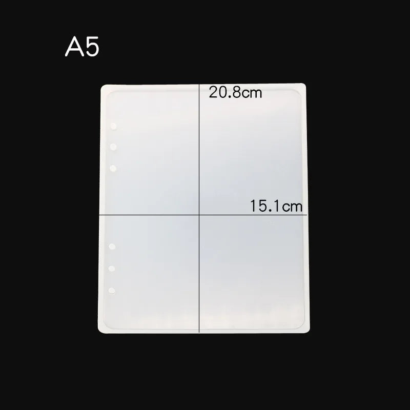 Hot Selling A5 Notebook Cover Making 3D DIY Epoxy Resin Silicone Food Grade Molds A4 A5 A6 A7 Size Notebook
