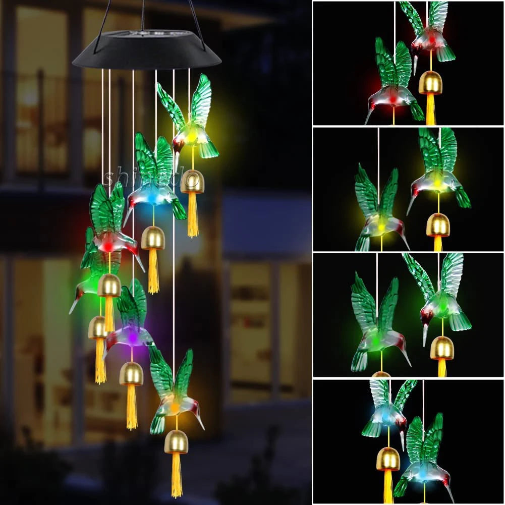 Custom Crafts Alloy Wind Chime Bells Hanging Living Bed Home Outdoor Garden Decor Solar Wind Chimes