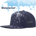 High Quality 7 Panel Flat Bill Polyester Snapback Cap Waterproof Laser Cut Perforated Hole Custom Logo 3D Embroidery Hip Mesh