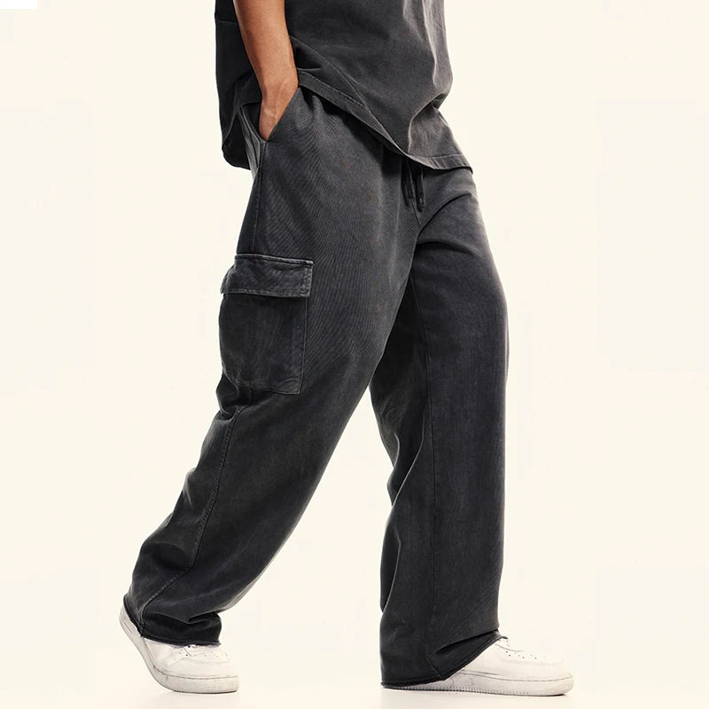 Men's New Spring and Summer Casual Trousers Thin Multi-Pocket Straight Pants With Flat Front Style Street Style for Men
