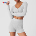 Summer Clothes for Women 2026 Loungewear Women Sets Custom Cotton Two Piece Long Sleeve Tops and Shorts Set