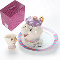 Beauty and the Beast Teapot Archie Ceramic Cup Plate and Saucer Set Painted Porcelain Teacup Mrs Potters