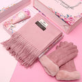 Wholesale 2026 New Trendy Pure Color Scarf Vacuum Cup with Rabbit Doll Gift Sets for Women Girlfriend Holiday Giveaways