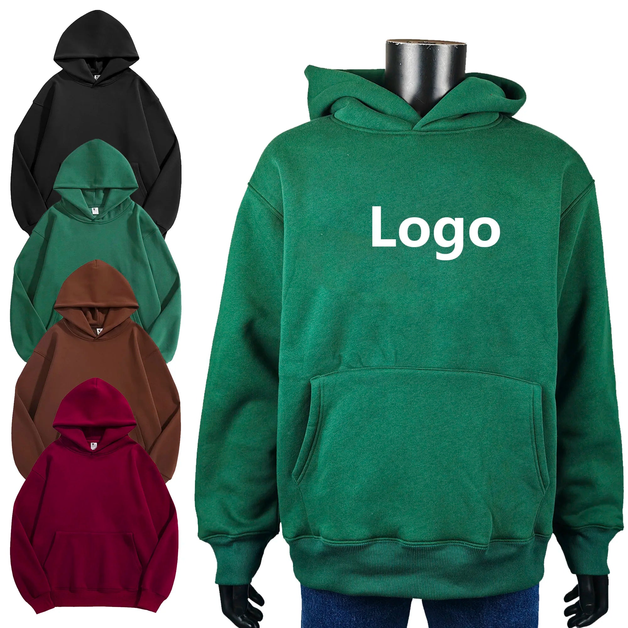 Wholesale 500gsm Cotton Polyester Oversized Drop Shoulder Heavyweight Fleece Hoodies