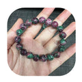 New Arrivals 10mm Fashion Jewelry Natural Stone Round Beads Ruby Zoisite Crystal Elastic Bracelet for Gift