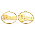 BINSHUO Wholesale Stainless Steel Custom Jewelry Accessories Big Hoop Personalized Custom Name Earrings Gold Plated Women Letter