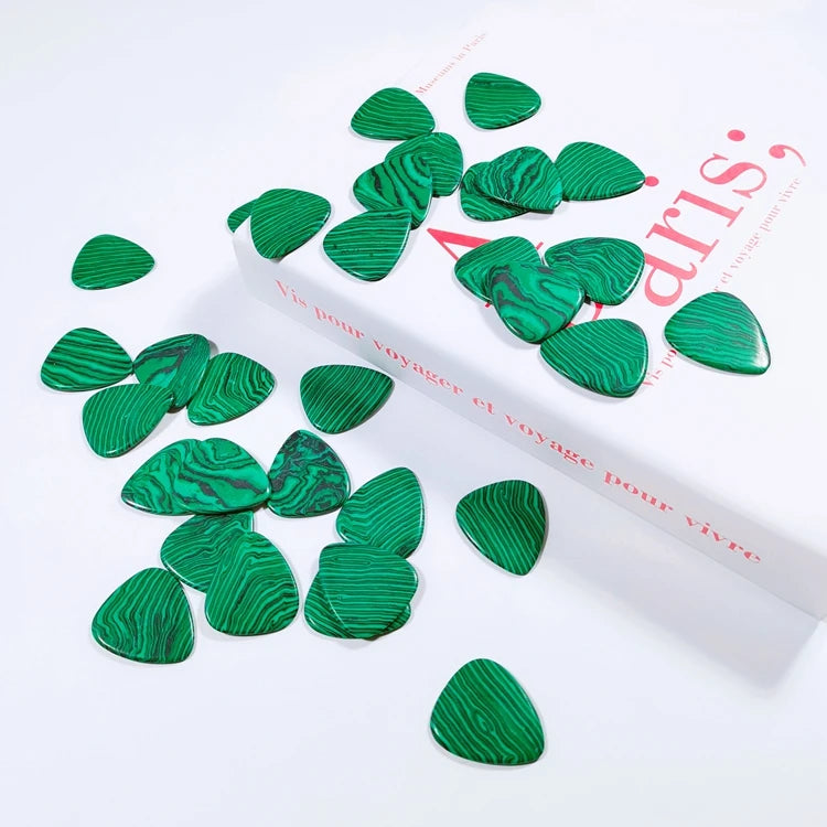 HZ Custom Logo Colorful Cheap Crystal Crafts Malachite Guitar Picks