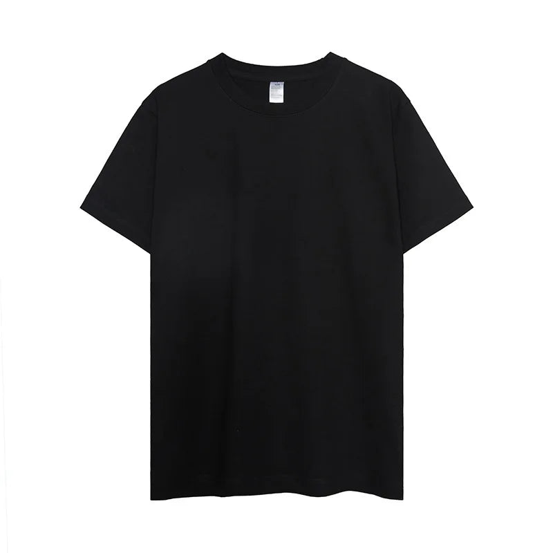 2025 Spring Custom Logo 300gsm 100% Cotton Women T-Shirts Men's Shirt Unisex Plain Blank Casual Shirts