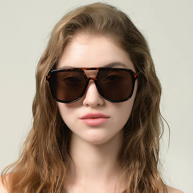 VIFF HP20333 Wholesale Custom Women Pilot Sun Glasses Retro Classic Oversized Shades Square Sunglasses
