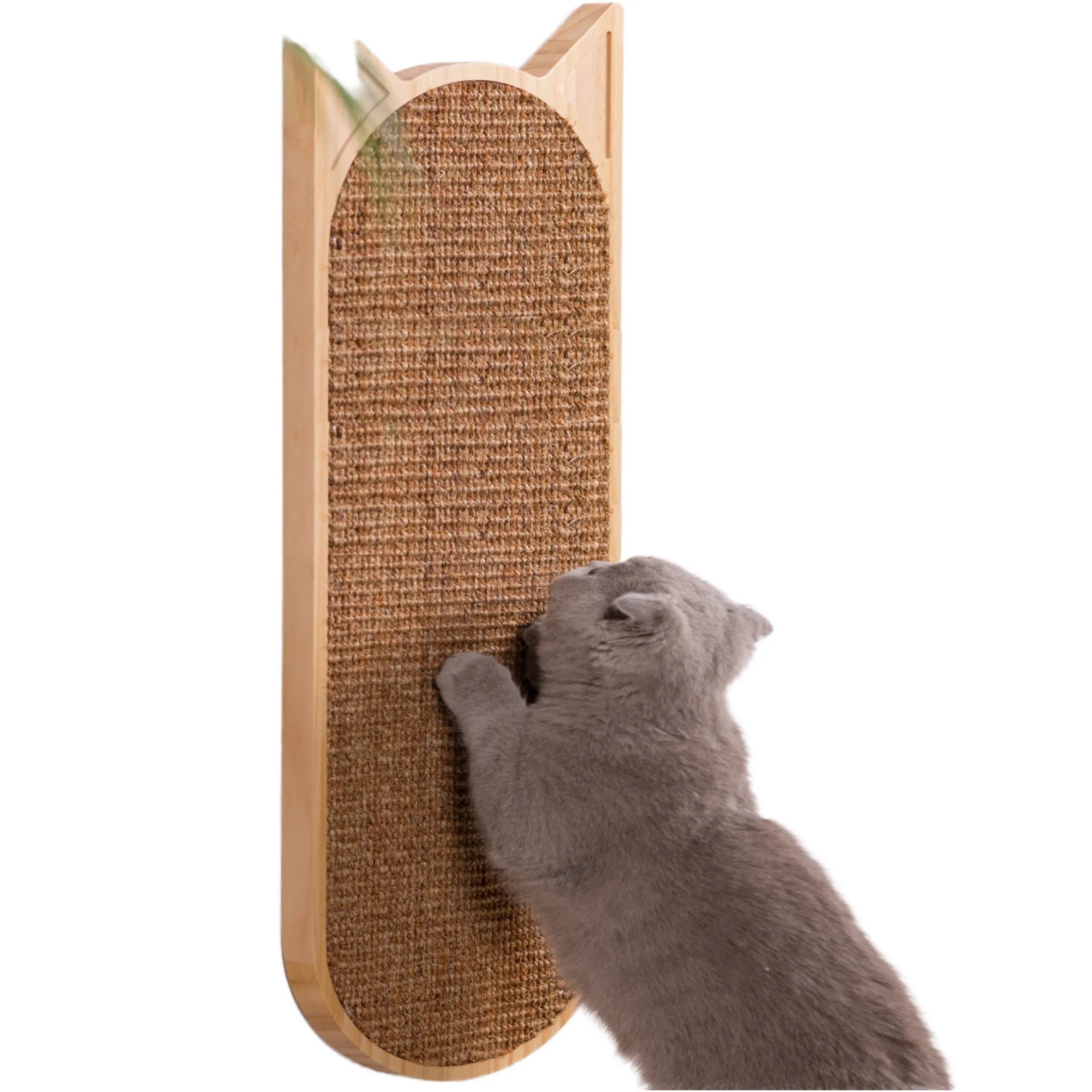 Newest Wooden Sisal Cat Scratcher Board Durable Cat Wall Scratcher Customizable Indoor  Cat Scratching Board