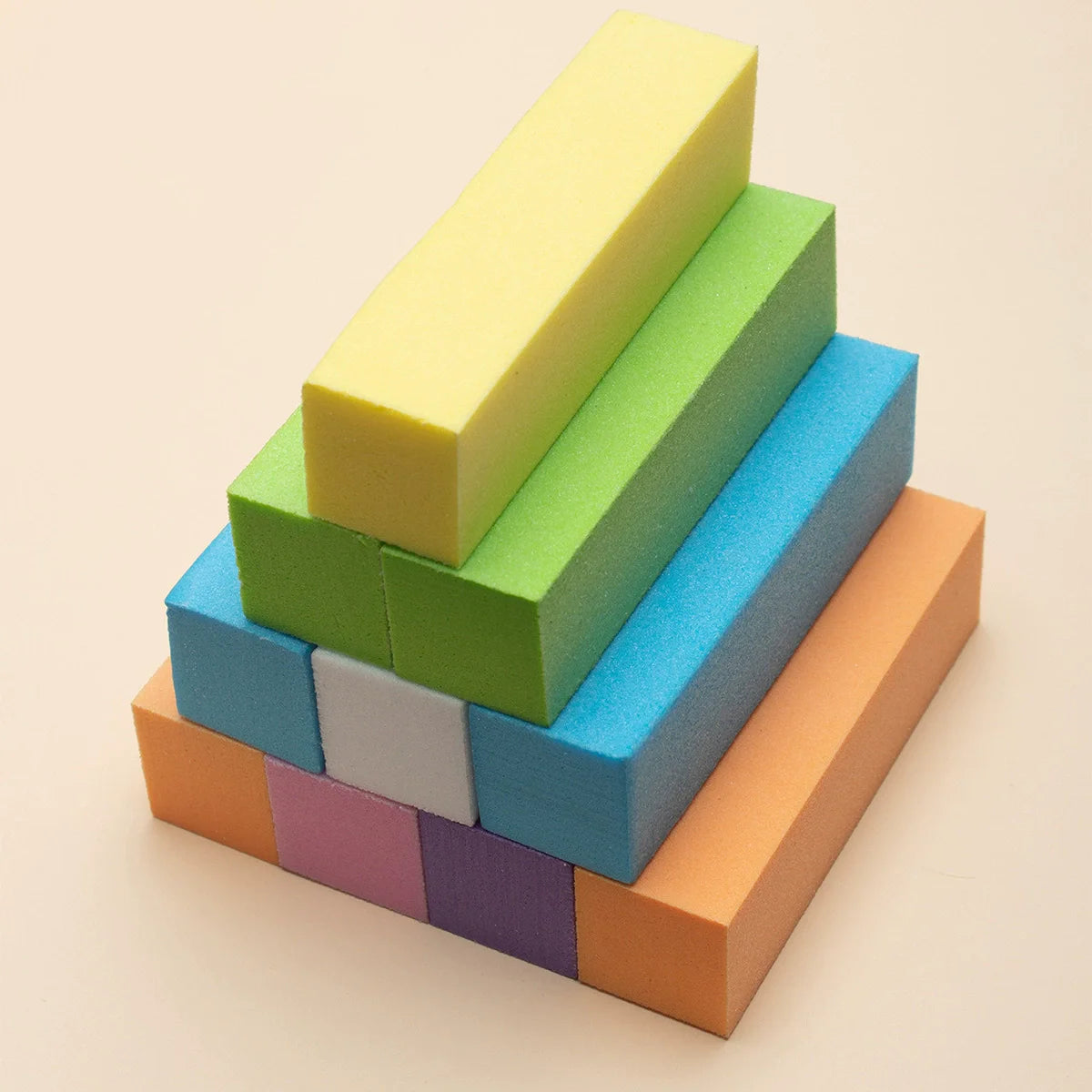 Cuboid Nail Block Buffer 100 Grit 7 Color Four Sides EVA Nail Art Buffing Sanding Polishing Square Buffers Manicure File Tool