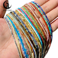 Zhe Ying 4*2mm Natural Stone Tube Spacer Beads Tubular Spacer Tube Beads 2*4mm Cylindrical Cylinder Stone Beads Jewelry Making