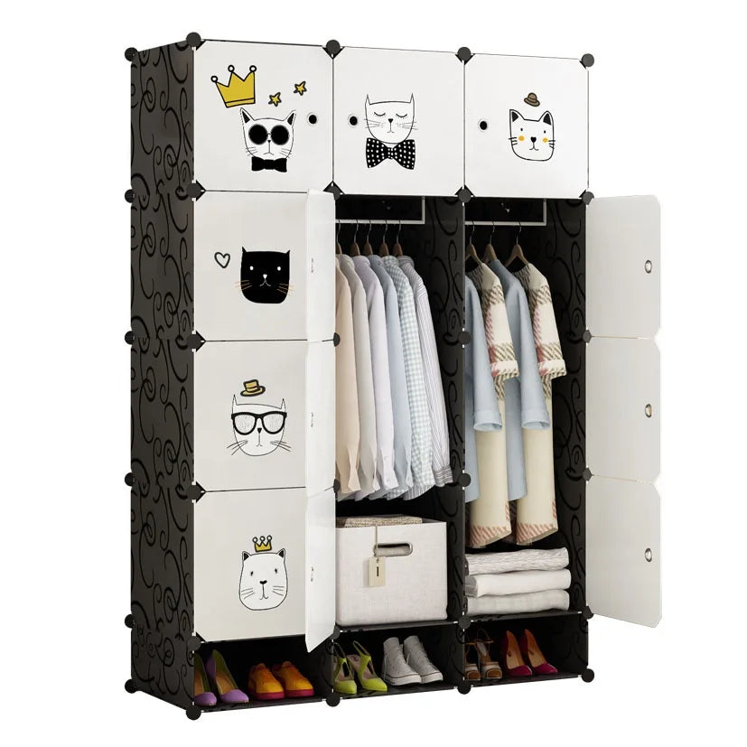 Modern 12-Door Hanging Plastic Home Wardrobe Organizer Shoe Rack Portable Extendable Foldable Tool-free Assembly Bedroom Living